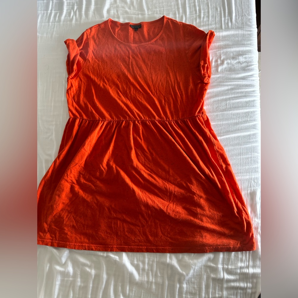 Orange Cotton Mix Top Shop dress